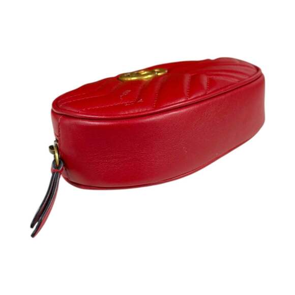 GUCCI Authentic Red Leather GG Marmont Fanny Pack - Picture 7 of 14
